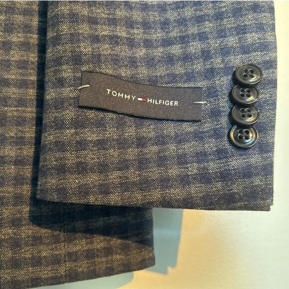 NWT Tommy Hilfiger Modern-Fit Blue Grey Check Sport Coat Blazer, Men’s 36R - Picture 5 of 9